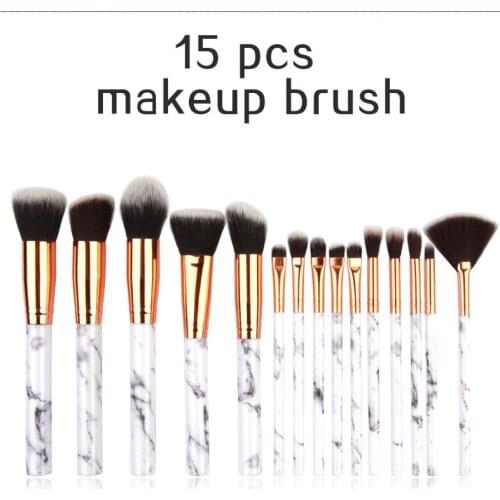 15 Pcs Set Foundation Concealer Blush Pressed Powder Eye Shadow High Light Lips Eyebrow Brush Soft Makeup Oblique Suits Portable