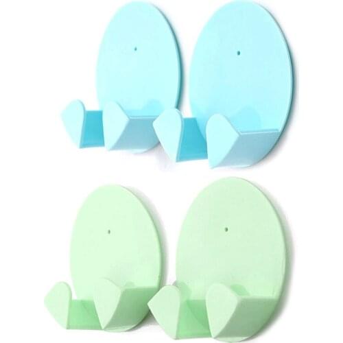 2 Pcs Power Plug Socket Jack Hook Rack Holder Hanger Home Wall Decor Organizer