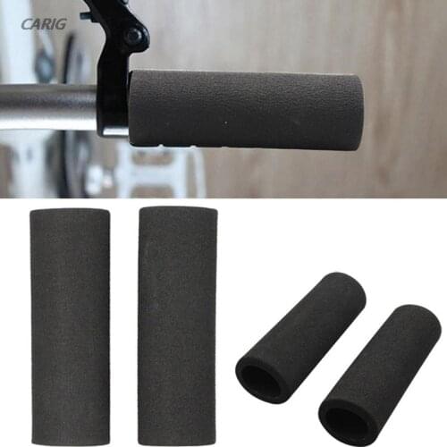 2Pcs Universal Motorcycle Black Handle Grip Covers Slip on Foam Anti Vibration Motorcycle Handlebar Handle Cover Accessories