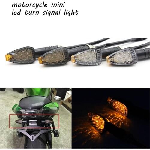 2pcs Universal Motorcycle Mini LED Turn Signals Lights Flashers Lamp 12V Motocross Turn Signal Indicator Blinkers For cafe racer