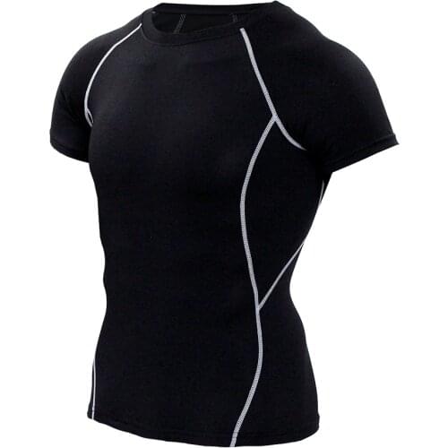 2017 Quick Dry Slim Fit Tees Men Printed T-Shirts Compression Shirt Tops Bodybuilding Fitness O-Neck Short Sleeve Male T Shirt