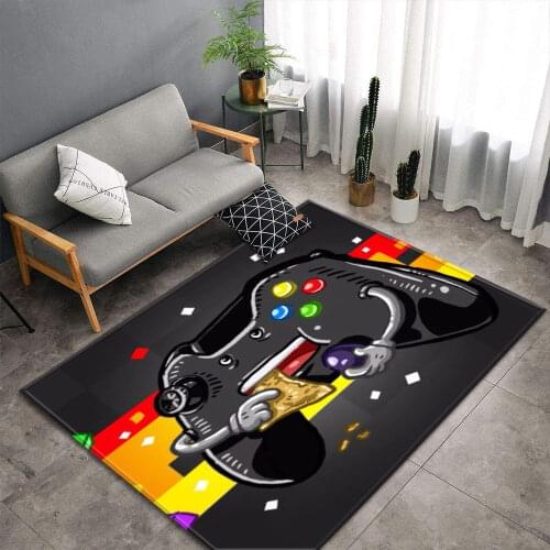 3D Carpets Motorcycle Game Console Print Kids Play Area Rug Flannel Anti-slip Kitchen Mat Living Room Carpet Boys Bedroom Rug