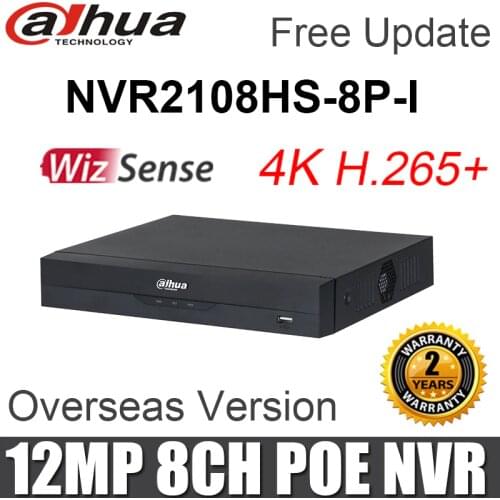 Dahua WizSense 8 Channel Network Video Recorder 8ch NVR Face Detection 8 Ports POE NVR2108HS-8P-I