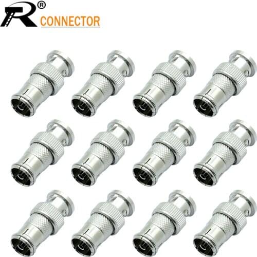 BNC male plug to IEC PAL DVB-T TV female jack RF Coaxial adapter Straight connector Test Converter for CCTV Camera 12/50/100pcs