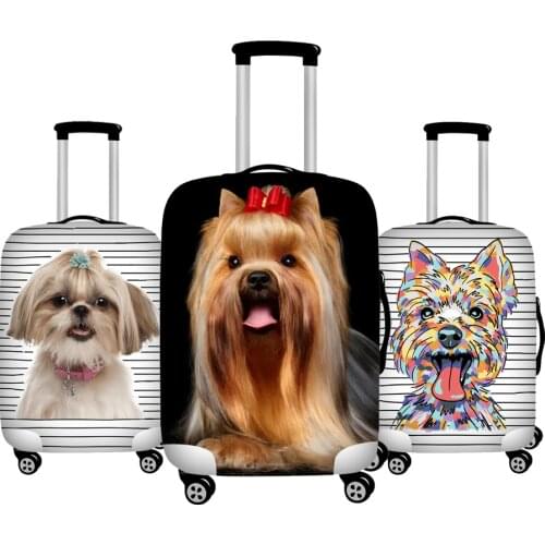 Twoheartsgirl Cute Yorkshire Terrier Dog Print Luggage Covers Waterproof 18-32inch Travel Suitcase Cover Trolley Case Cover