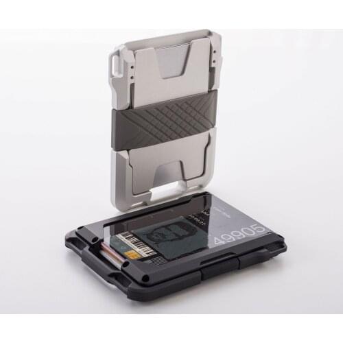 SEMORID Rfid Metal Credit Card Holder Men Tactical lanyards id badge holder Credential Cardholder Case Smart Minimalist Wallet