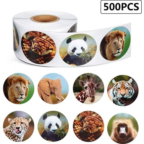 Zoo Animals Label Stickers Decorative Stickers Labels Animal Pattern Stickers (OPP)