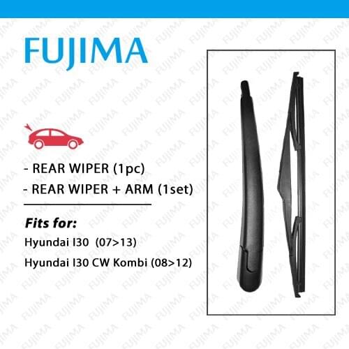 FUJIMA Rear Wiper Blade and Arm for Hyundai I30 (2007-2013) Back Windscreen Rear Wiper Arm I30 Hatchback/Coupe/CW Kombi/Estate