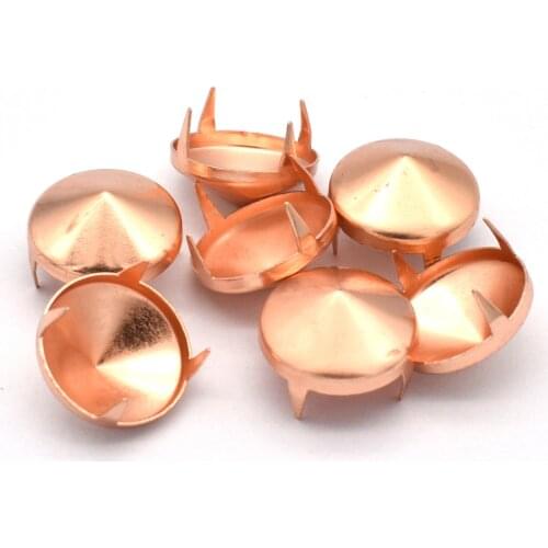 Rose Gold Studs 14mm Claw Studs Rivet Cone Spike Nailhead Iron Studs Making Hardware Purse Craft Bag Leather DIY Accessories