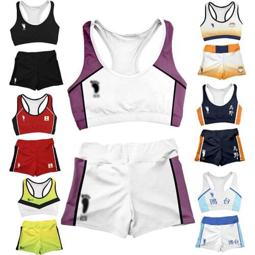 Haikyuu Aoba Johsai High School Anime Shoyo Hinata Cosplay Costumes Swimsuit Teens Swimming Beach Shorts Running Sportswear Suit