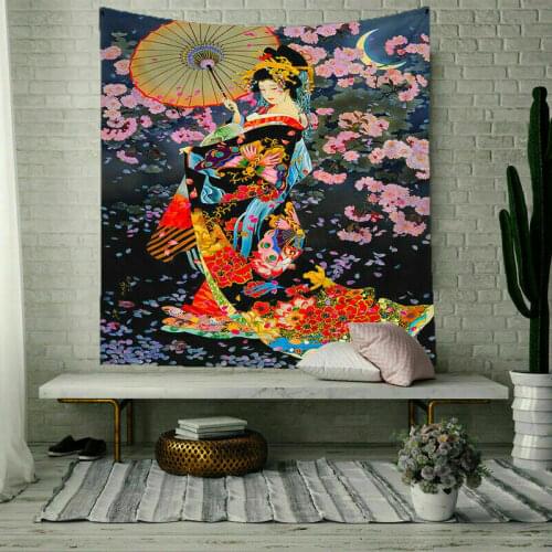 Hippie Japan Women Tapestry Room Wall Hanging Throw Tapestry Home Bedspread Deco