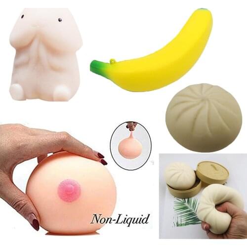 Breast Penis Dick Shape Fidget Sensory Toys Slow Rising Stress Relief Toys Slow Rebound PU Decompression Relax Pressure Toys