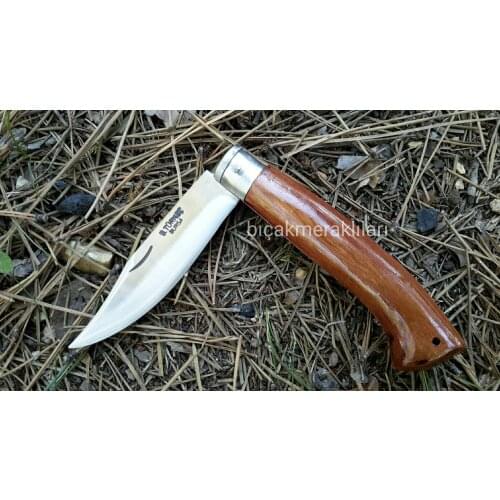 Handcrafted Wooden Handle Pocket Knife 20cm Overall Length 2mm Stainless Steel