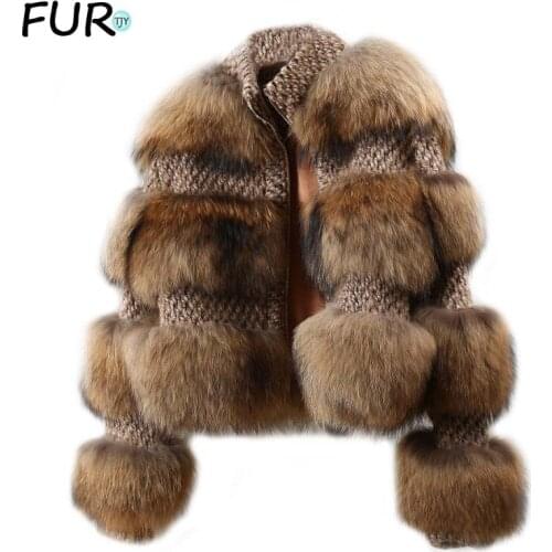 Korean streetwear new2020 winter jacket women parka real fur coat natural raccoon fur collar woolen coat bomber jacket