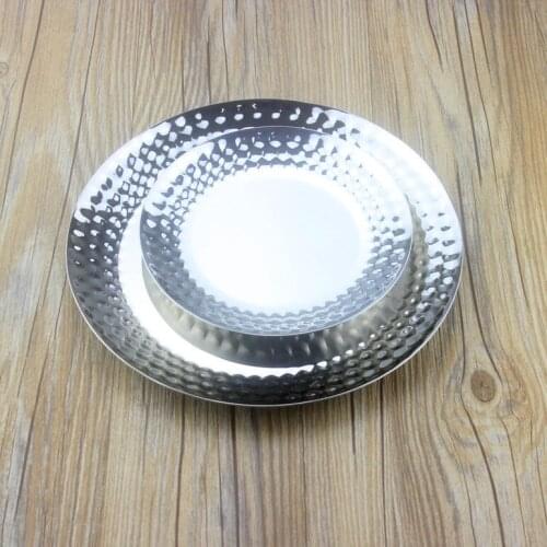 Kitchen Tableware Thickening Stainless Steel Hammer dot Fruit Snack Melon Plates