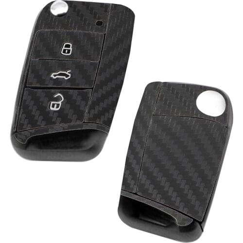 LEEPEE Car Key Refitting Black Car Key Sticker Carbon Fiber Car-styling Auto Accessories for Golf