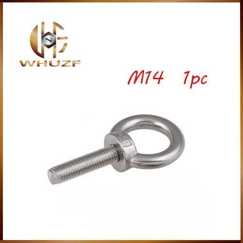 M14*20 304 Stainless Steel Lifting Eye Bolts Round Ring Hook Bolt 5pcs