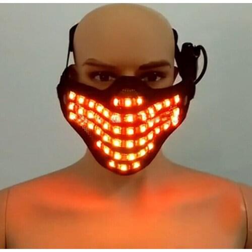 Masquerade Colorful LED mask stage performance color changing party luminous mask, DJ laser show equipment Halloween accessories