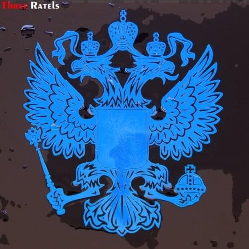 Three Ratels FSMT-017# 9.2*8cm 6*5.2cm metal nickel car sticker Double-headed eagle coat of arms Russian national emblem