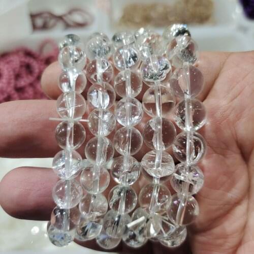 Natural Clear Rock Crystal Quartz Stone Beads For Jewelry Making DIY Bracelet Necklace wholesale