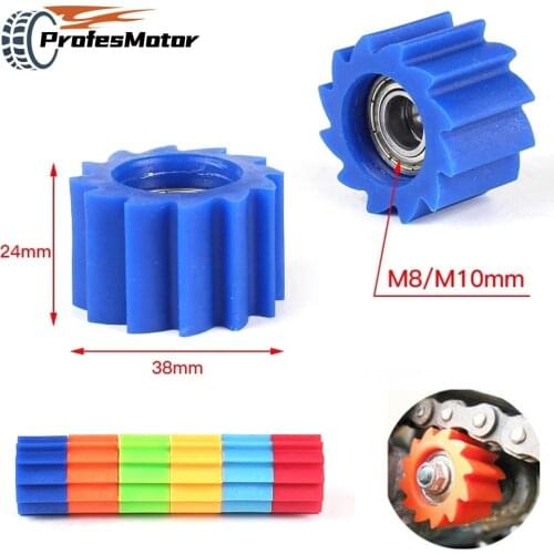 Motorbike Chain Roller M8 M10 Tensioner Pulley Wheel Guide For Yamaha Honda Kawasaki Suzuki Yzf Rmz Klx Crf Dirt Bike