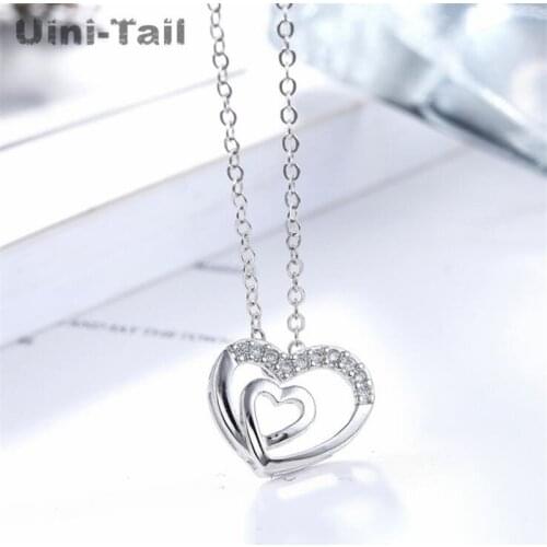 Uini-Tail new original 925 sterling silver Europe and America heart micro-inlaid necklace ballet girl fashion tide flow GN699