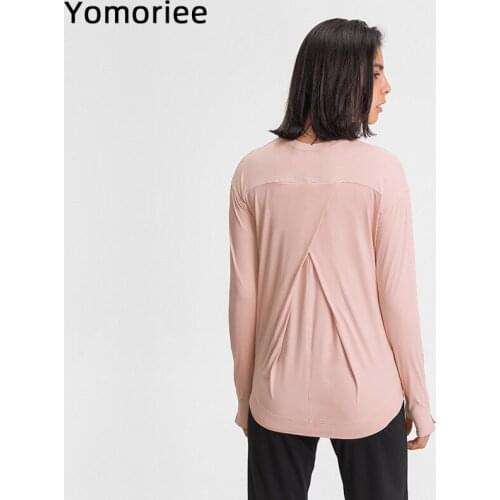 Autumn Winter Sports Long Sleeve Solid Color Leisure Gym Workout Running Quick Dry Yoga Clothes Sexy Shirts For Women Yomoriee