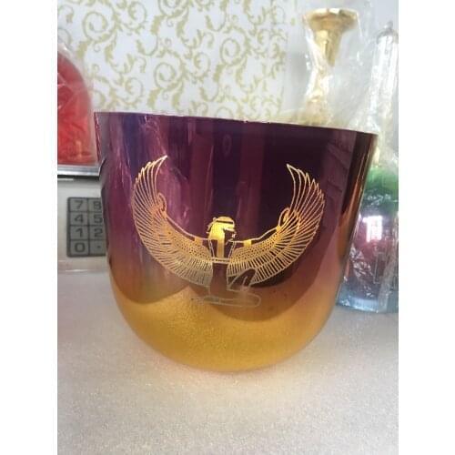 3rd octave mixed color Crystal singing bowl,perfect pitch Note G, size 7.25inch 432HZ for Sound healing
