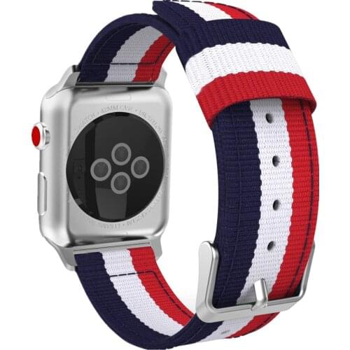Adjustable Bands for iWatch SE 6 Strap 40mm 44mm 38mm 42mm Series 5 4 3 2 1 Soft Nylon Bracelet for Apple Watch SE 6 Band