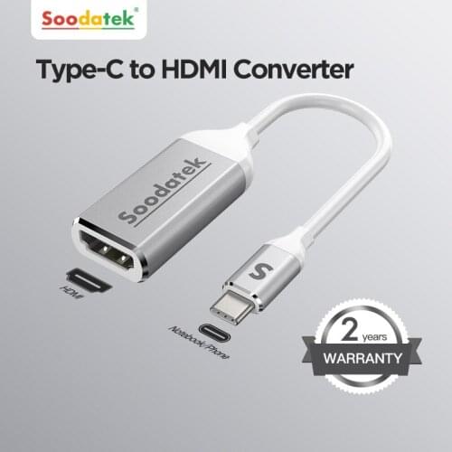 Soodatek USB C HDMI Cable Type C to HDMI Thunderbolt 3 Adapter for MacBook Samsung Galaxy S10/S9 Huawei Mate 20 P20 USB-C HDMI