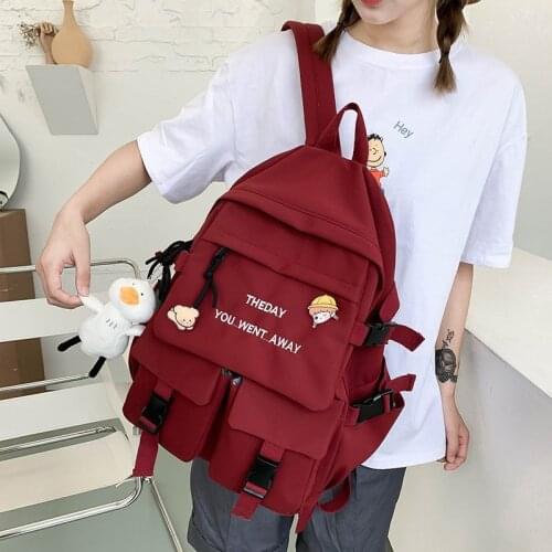 Students Backpack Womens School Backpacks for Girls Preppy Style Large Capacity Teenager Schoolbag Travel Female Bags Korean