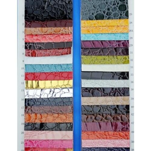 Highlight 3D stone grain 0.5MM thick PVC leather crocodile leather synthetic/ raw materials artificial leather/ fabric mark