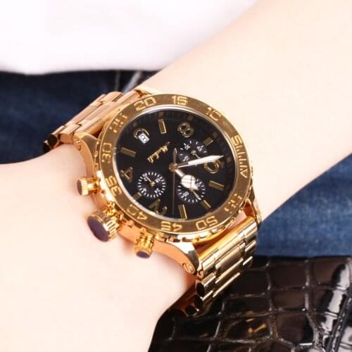 High Quality Stainless Steel Women Watches Quartz Big Face Waterproof Watch Women Chronograph Watches Bracelet Watch
