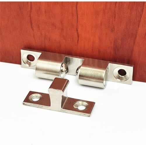 10pcs 35mm Pure Copper Touch Beads Cabinet Door Catches Bronze Brass Color Double Ball Latch Clip Lock Furniture Accessories