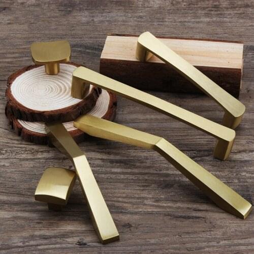 Gold brass kitchen cabinet handles Cupboard Door Pulls Drawer/dresser Knobs European Fashion Furniture Handle Hardware
