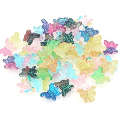 100Pcs 13x10mm Mixed Resin Butterfly Cabochon Flatback Decoration Craft Embellishments For Scrapbooking DIY Accessories