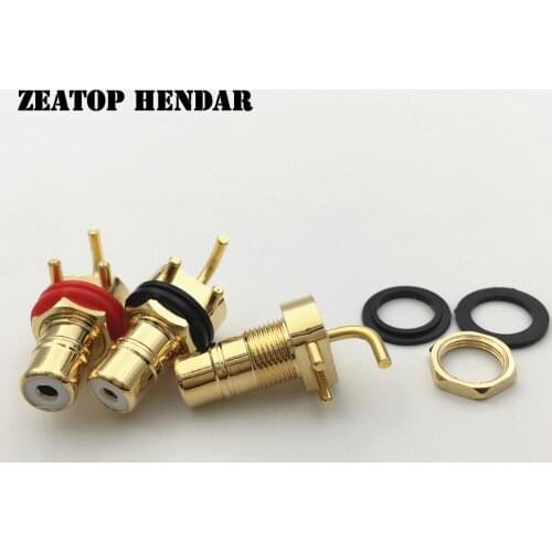 20Pcs High quality HIFI Copper RCA Female Jack RCA Terminal Audio 3Pin PCB Board Socket Plug Connector New Type Gold Plated