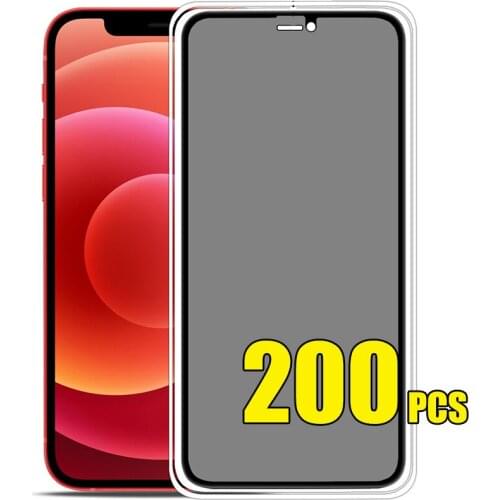 200pcs Privacy Tempered Glass Private Screen Protector Full Cover Film For iPhone 12 Mini 11 Pro Max XS XR X 8 7 6 6S Plus SE