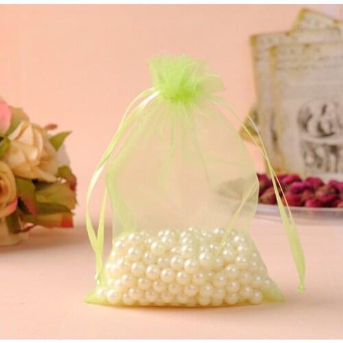 2016 Apple Green Gift Bags 50pcs/lot 35X50CM Large Drawstring Organza Bags Jewelry Pouch Can Be Custom Logo