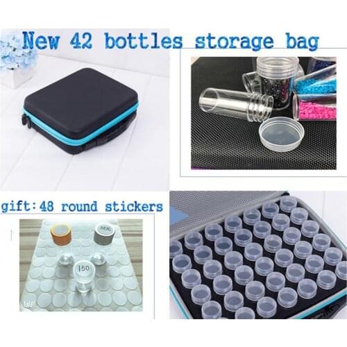 42 bottles diamond painting tool storage Box zipper design shockproof and durable Diamond Embroidery Cross Stitch Accessories