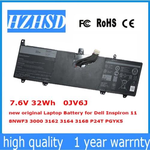 7.6V 32Wh 0JV6J new original Laptop Battery for Dell Inspiron 11 8NWF3 3000 3162 3164 3168 P24T PGYK5