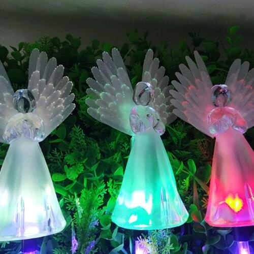 Colorful Color Changing Solar Angel Lights Outdoor Garden Courtyard Path Light Wings Souvenir Solar Led Garden Light Decoration