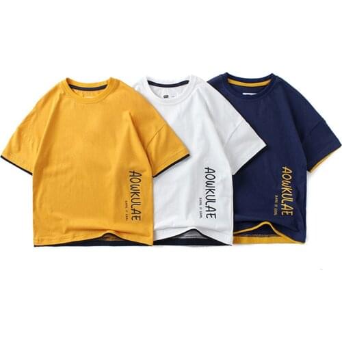 Childrens Clothing Boys T-shirts For Boys Girl Clothes Summer Cotton Print Design For Middle School Sports Short Sleeves