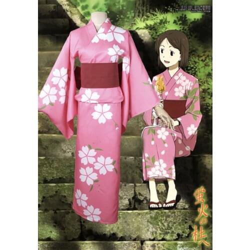 Houtarubi no Mori e Hotaru Takegawa pink kimono Cosplay Costumes 11