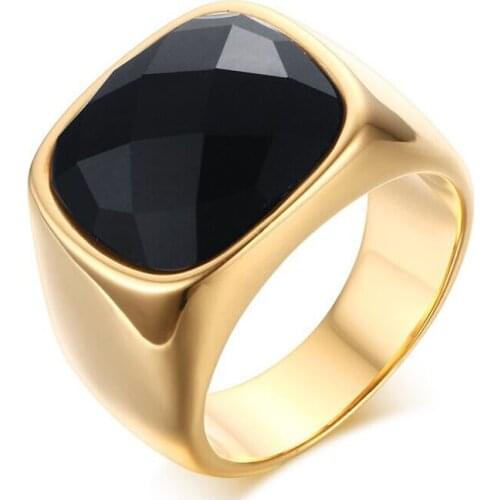 Keisha Lena Gold Color Men Ring High Quality Stainless Steel Punk Rocky Male Alliance Jewelry US Size 7 8 9 10 11 12