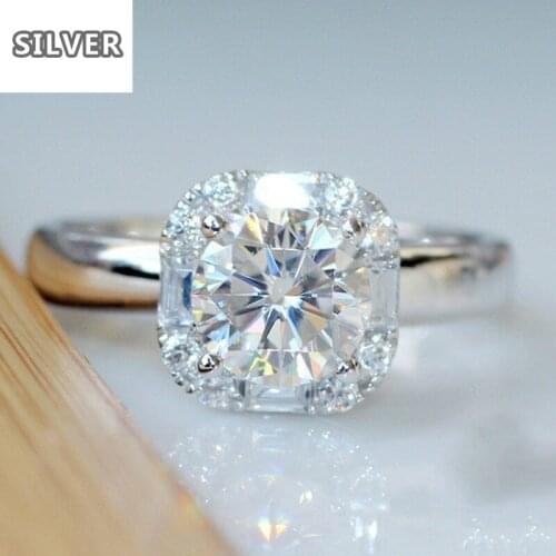 1 Carat Cubic Zircon CZ Diamant Wedding Rings for Women Genuine 925 anillos Silver SolitaireNight Club Tiaodi Flashing 925 ring
