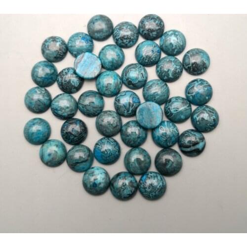 Fashion 50Pcs/lot blue onyx Natural Stone round Beads 12MM 14MM 16MM 18MM 20MM charm cabochon Ring earring accessories no hole