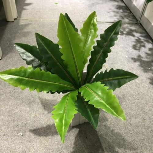 43cm13 Leaf Artificial Tropical Plants Bunch Green Magnolia Leaf Potted Plant Wall Material For Wedding Garden Living Room Decor