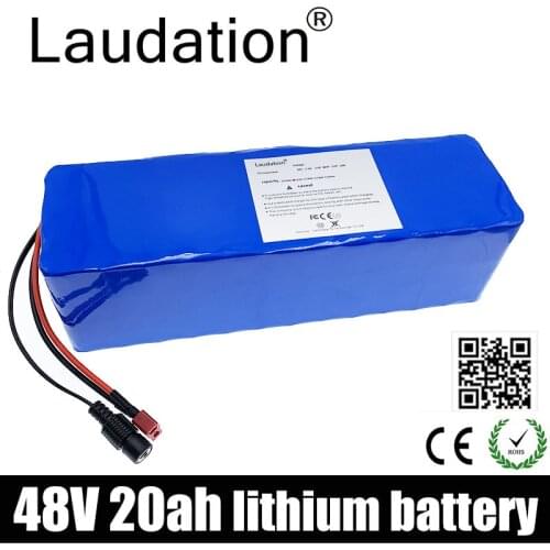 Laudation Lithium Battery 48v 20ah Electric Bike Battery 48V20AH Battery Pack Built-in 25 A BMS For 250W 500W Electric Bicycles