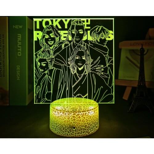 Manga Tokyo Revengers Mikey and Draken 3d Light Led Lamp for Child Bedroom Decor Night Light Birthday Gift Room Table Anime Lamp